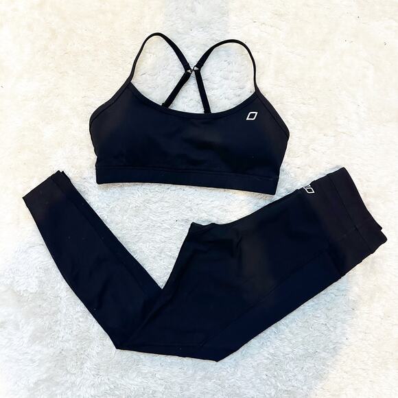 Lorna Jane Active Sports Bra Leggings Matching 2 Piece Set Black XS / S - Picture 1 of 5